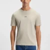 Stretch-cotton T-shirt with contrast logo
