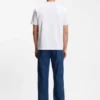 Stretch-cotton T-shirt with contrast logo