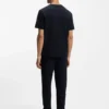 Stretch-cotton T-shirt with contrast logo