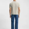 Stretch-cotton T-shirt with contrast logo
