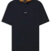 Stretch-cotton T-shirt with contrast logo