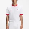 Stretch-cotton T-shirt with country flag and logo Stretch-cotton T-shirt with country flag and logo