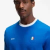 Stretch-cotton T-shirt with country flag and logo Stretch-cotton T-shirt with country flag and logo