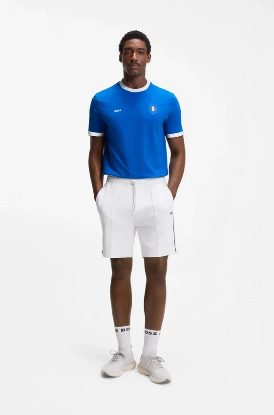 Stretch-cotton T-shirt with country flag and logo Stretch-cotton T-shirt with country flag and logo