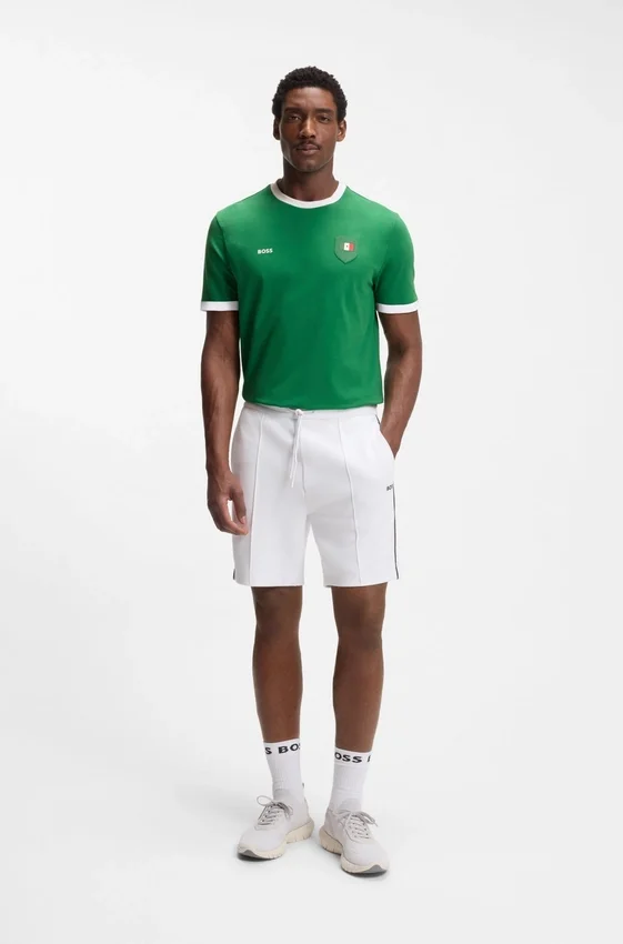 Stretch-cotton T-shirt with country flag and logo Stretch-cotton T-shirt with country flag and logo