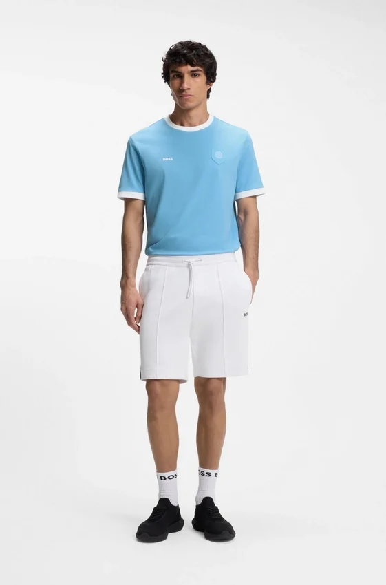 Stretch-cotton T-shirt with country flag and logo Stretch-cotton T-shirt with country flag and logo