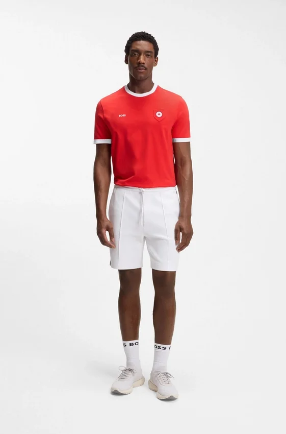 Stretch-cotton T-shirt with country flag and logo Stretch-cotton T-shirt with country flag and logo