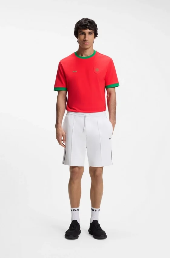 Stretch-cotton T-shirt with country flag and logo Stretch-cotton T-shirt with country flag and logo