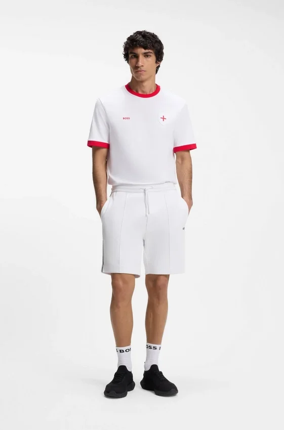 Stretch-cotton T-shirt with country flag and logo Stretch-cotton T-shirt with country flag and logo