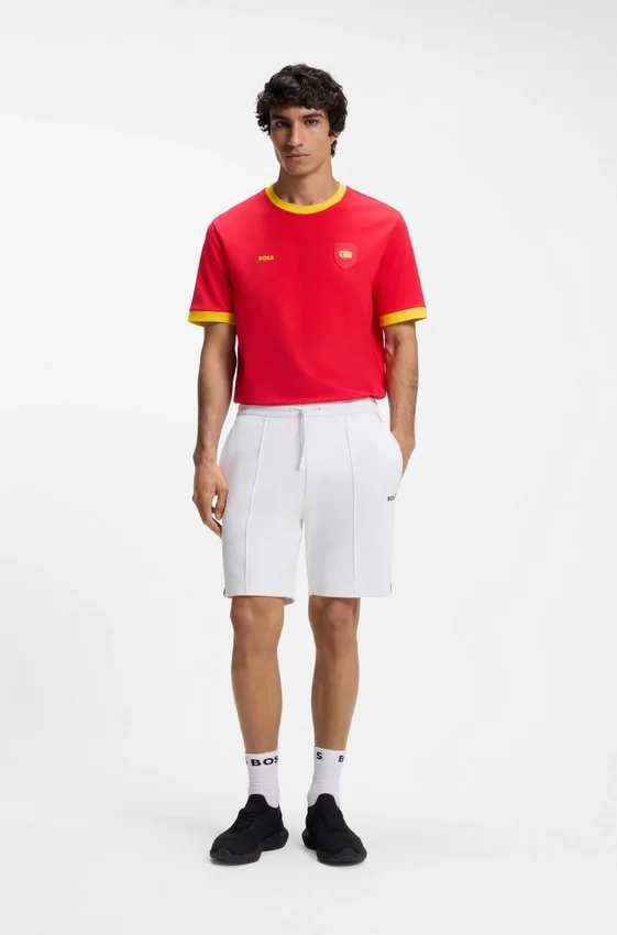 Stretch-cotton T-shirt with country flag and logo Stretch-cotton T-shirt with country flag and logo