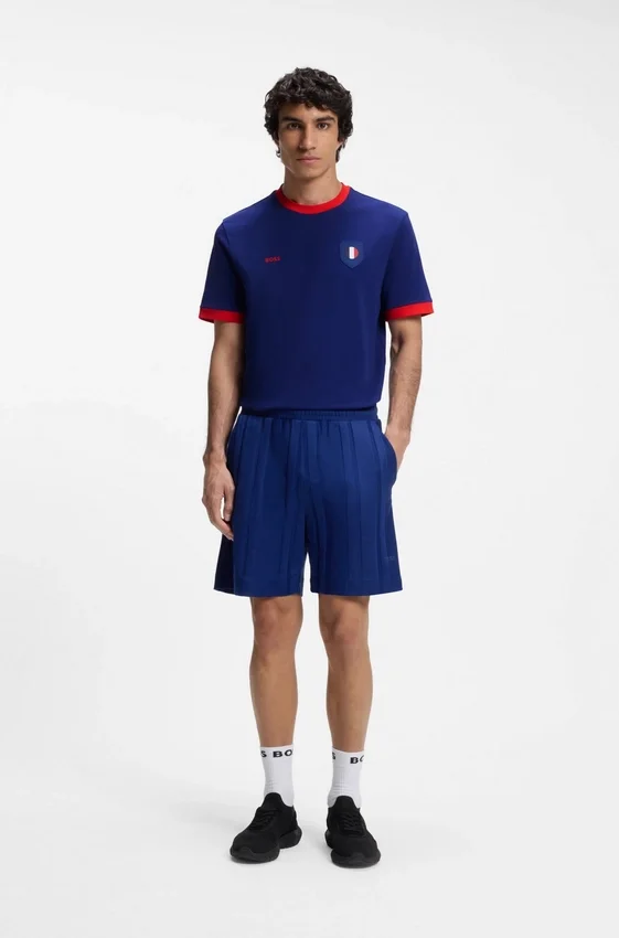 Stretch-cotton T-shirt with country flag and logo Stretch-cotton T-shirt with country flag and logo