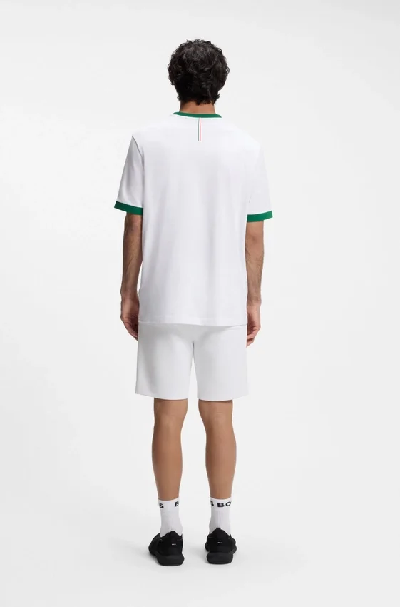 Stretch-cotton T-shirt with country flag and logo Stretch-cotton T-shirt with country flag and logo
