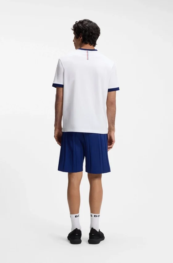 Stretch-cotton T-shirt with country flag and logo Stretch-cotton T-shirt with country flag and logo