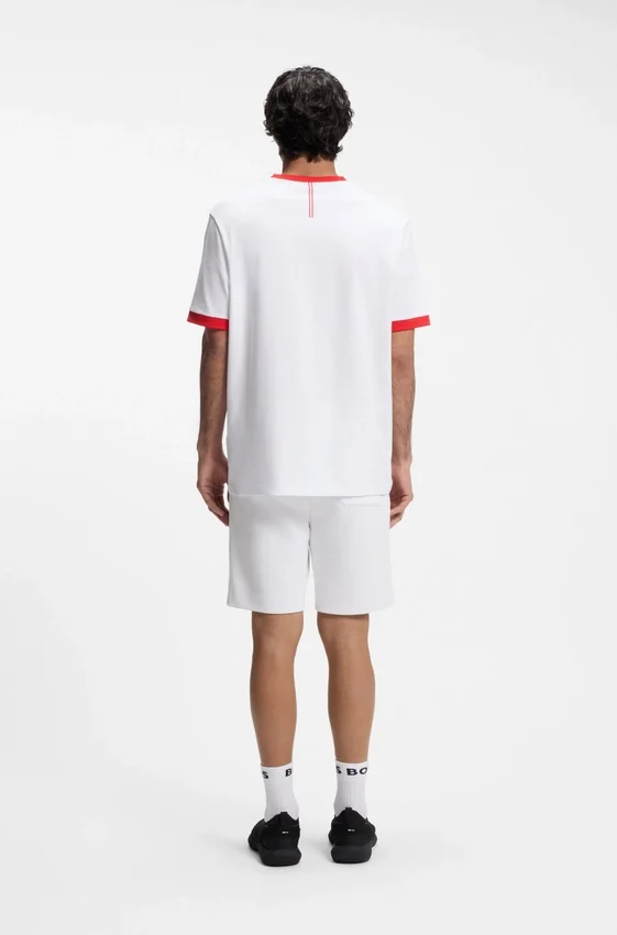 Stretch-cotton T-shirt with country flag and logo Stretch-cotton T-shirt with country flag and logo