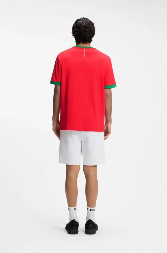 Stretch-cotton T-shirt with country flag and logo Stretch-cotton T-shirt with country flag and logo
