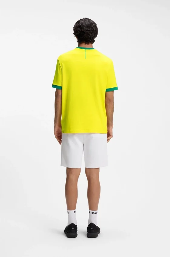 Stretch-cotton T-shirt with country flag and logo Stretch-cotton T-shirt with country flag and logo