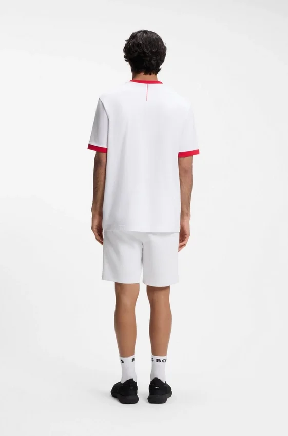 Stretch-cotton T-shirt with country flag and logo Stretch-cotton T-shirt with country flag and logo