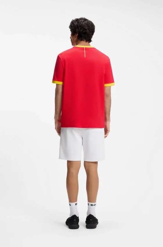 Stretch-cotton T-shirt with country flag and logo Stretch-cotton T-shirt with country flag and logo