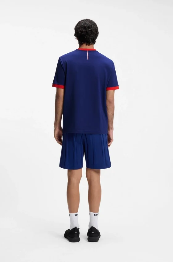 Stretch-cotton T-shirt with country flag and logo Stretch-cotton T-shirt with country flag and logo