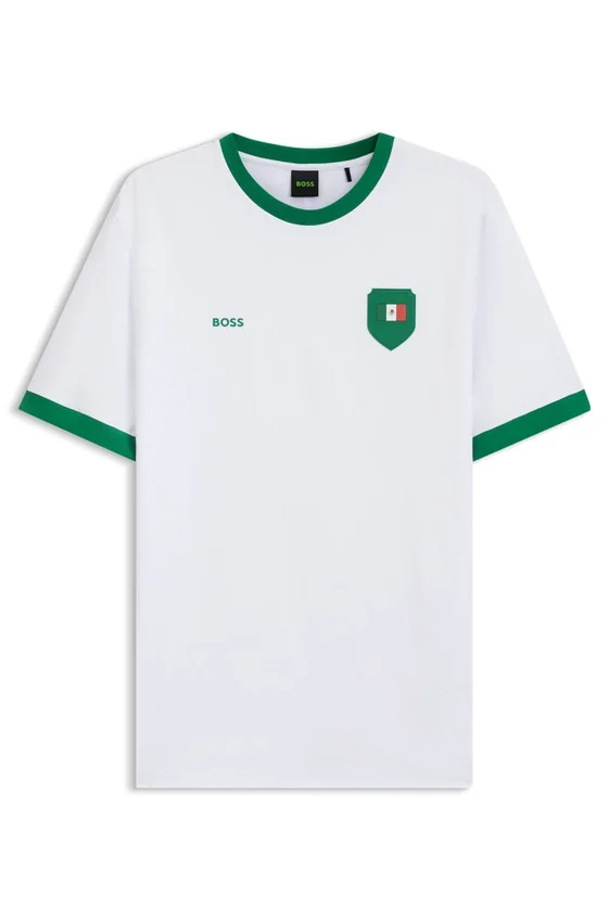 Stretch-cotton T-shirt with country flag and logo Stretch-cotton T-shirt with country flag and logo