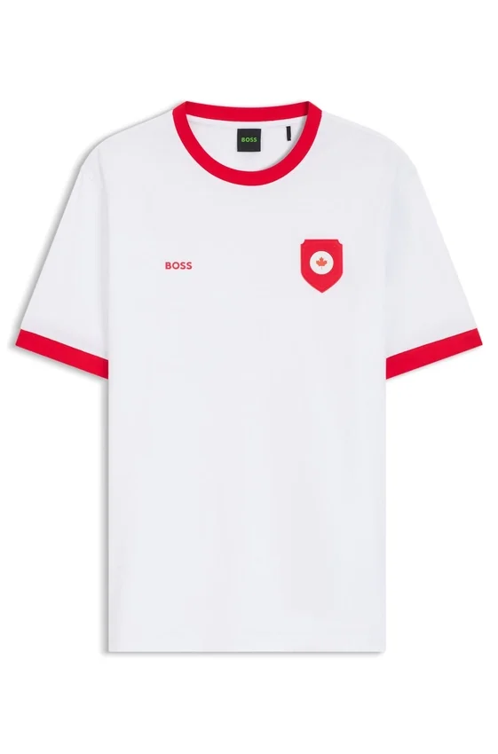 Stretch-cotton T-shirt with country flag and logo Stretch-cotton T-shirt with country flag and logo