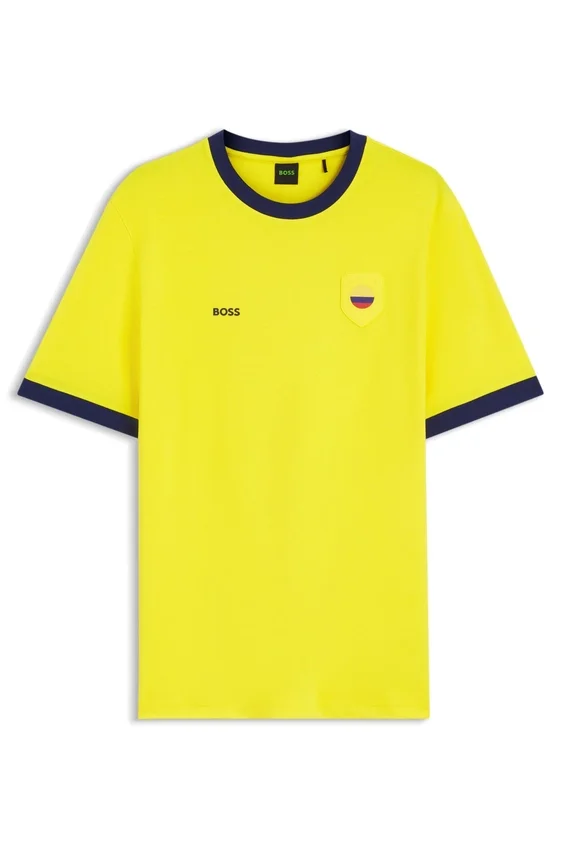 Stretch-cotton T-shirt with country flag and logo Stretch-cotton T-shirt with country flag and logo