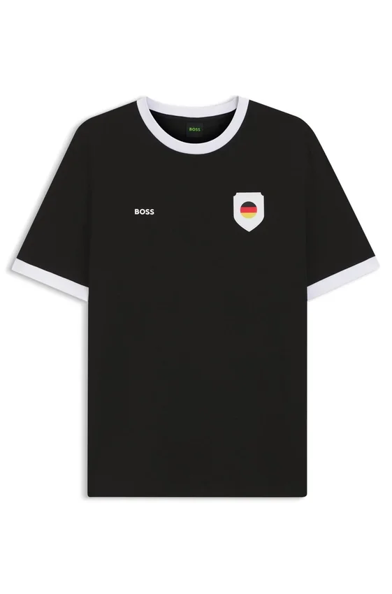 Stretch-cotton T-shirt with country flag and logo Stretch-cotton T-shirt with country flag and logo