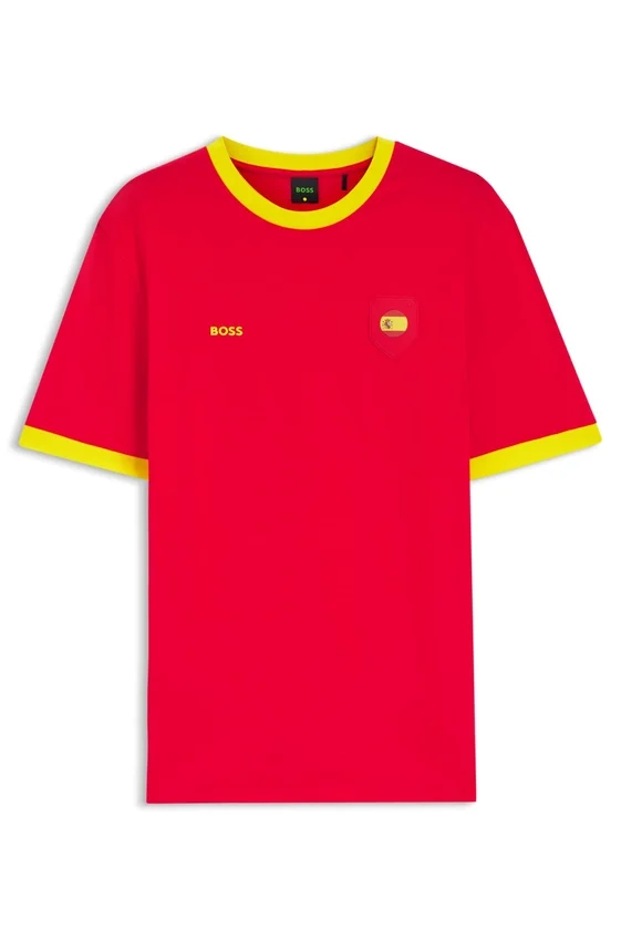 Stretch-cotton T-shirt with country flag and logo Stretch-cotton T-shirt with country flag and logo