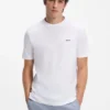 Stretch-cotton T-shirt with logo detail