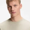 Stretch-cotton T-shirt with logo detail