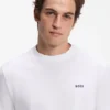 Stretch-cotton T-shirt with logo detail