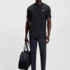 Stretch-cotton T-shirt with logo detail