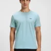 Stretch-cotton T-shirt with stripes and logo