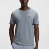 Stretch-cotton T-shirt with stripes and logo