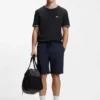 Stretch-cotton T-shirt with stripes and logo