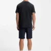 Stretch-cotton T-shirt with stripes and logo