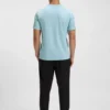 Stretch-cotton T-shirt with stripes and logo