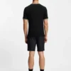 Stretch-cotton T-shirt with stripes and logo