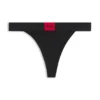 Stretch-cotton thong with red logo