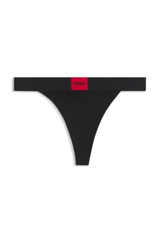 Stretch-cotton thong with red logo Stretch-cotton thong with red logo