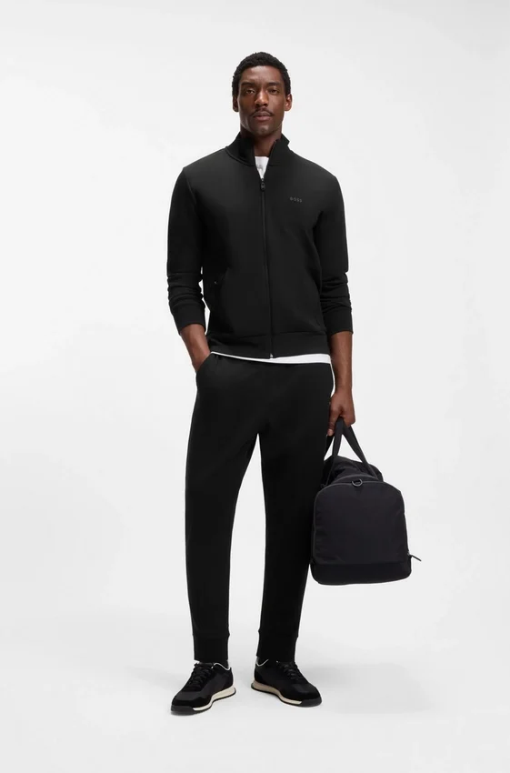 Stretch-cotton track pants with logo print Stretch-cotton track pants with logo print