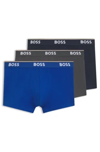 Stretch-cotton trunks with repeating logos