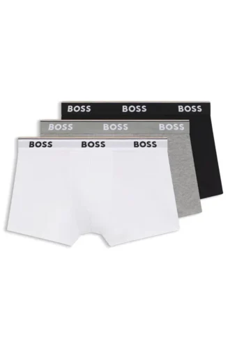 Stretch-cotton trunks with repeating logos