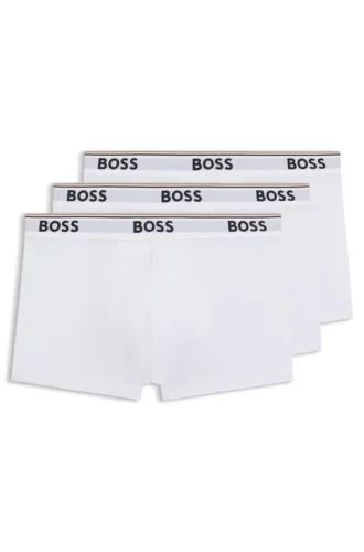 Stretch-cotton trunks with repeating logos