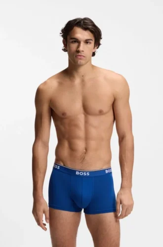 Stretch-cotton trunks with repeating logos