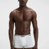 Stretch-cotton trunks with repeating logos