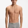 Stretch-cotton trunks with repeating logos