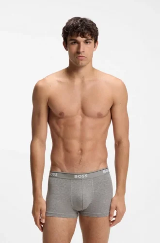 Stretch-cotton trunks with repeating logos