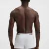Stretch-cotton trunks with repeating logos