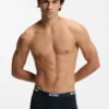 Stretch-cotton trunks with repeating logos